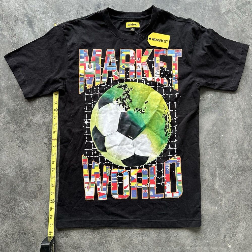 Size M - Chinatown Market Tee Shirt Black Games Bring Us Together Global Soccer